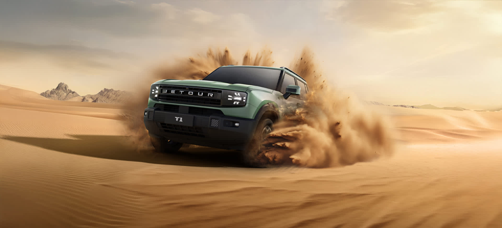 Jetour T1 Driving Through Sand