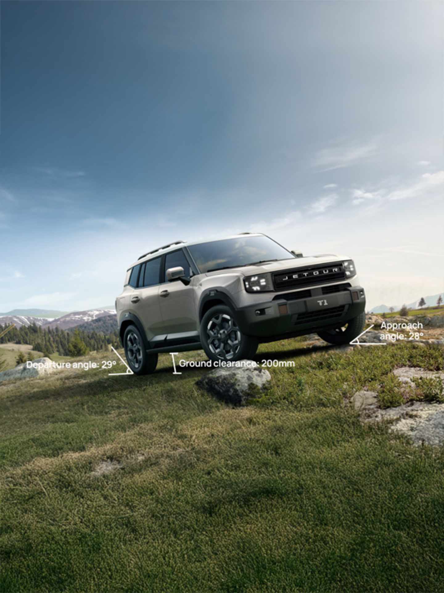 Jetour T1 with a 2.0L turbocharged engine that delivers 254 HP and 390 Nm of torque